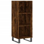 vidaXL Buffet haut Chêne fumé 34 5x34x180 cm Bois d'ingénierie