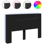 vidaXL Armoire tête de lit avec LED noir 160x16 5x103 5 cm