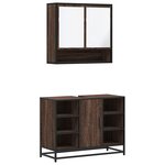 vidaXL Ensemble de meubles de salle de bain 2 Pièces Chêne marron