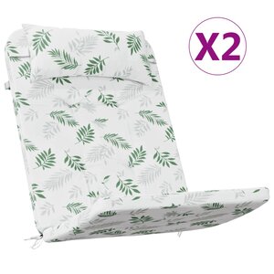 vidaXL Coussins de chaise adirondack lot de 2 modèle de feuille