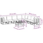 vidaXL Ensemble de canapé de jardin avec coussin 9 Pièces Noir Aluminium