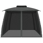 vidaXL Tonnelle avec double toit et parois en filet anthracite acier