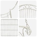 vidaXL Banc Balançoire Acier 115 x 61 x 63 cm Blanc antique