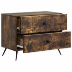 vidaXL Cabinet de chevet avec tiroir Chêne fumé 62 x 34 5 x 47 5 cm