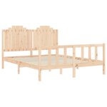 vidaXL Cadre de lit avec tête de lit 160x200 cm bois massif