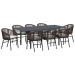 vidaXL Ensemble de salle à manger pour jardin 9 pc Marron polyrotin