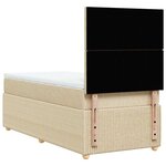 vidaXL Sommier à lattes de lit avec matelas Crème 80x200 cm Tissu
