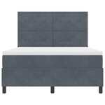 Lit à ressorts vidaXL avec matelas et LED Gris foncé 160x200 cm Velours