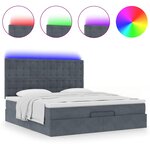 VidaXL Cadre de lit ottoman avec matelas gris foncé 180x200cm velours