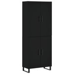 vidaXL Buffet haut Noir 69 5x34x180 cm Bois d'ingénierie