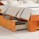 vidaXL Cadre de lit Marron cire 160 x 200 cm Bois massif en pin