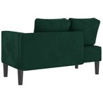 vidaXL Chaise longue avec coussins vert foncé velours