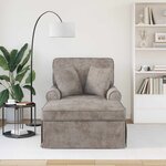 vidaXL Chaise lounge avec jupe Sable 157 x 91 x 91 cm ARES