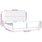 vidaXL Cadre de lit sans matelas bleu 160x200 cm tissu