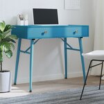 vidaXL Bureau d'ordinateur avec tiroir vert antique 90x50x76 5 cm