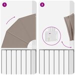vidaXL Écran de confidentialité pour balcon Taupe 115 x 115 cm tissu