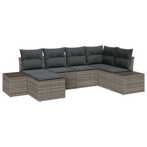 vidaXL Ensemble de canapé de jardin 6 Pièces Gris 264 x 154 x 85 cm