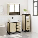 vidaXL Ensemble de meubles de salle de bain 3 Pièces chêne sonoma