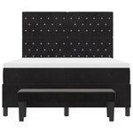 vidaXL Lit à ressorts avec matelas et banc noir 160x200 cm velours