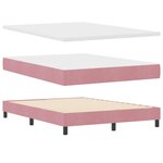 vidaXL Lit à ressort LED avec matelas Rose 160 x 200 cm Velours