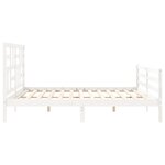 vidaXL Cadre de lit avec tête de lit blanc Super King Size bois massif