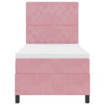 Lit à ressort vidaXL avec matelas et LED rose 90x200 cm en velours