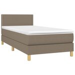 vidaXL Sommier à lattes de lit avec matelas LED Taupe 90x190 cm Tissu