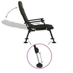 vidaXL Chaise de pêche avec accoudoir pliable vert