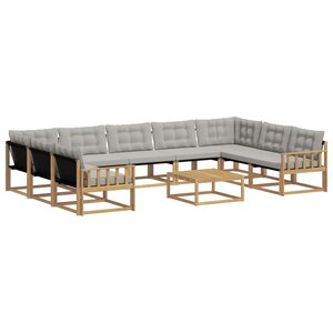 vidaXL Ensemble de canapés d'extérieur 10 pc Blanc et gris clair