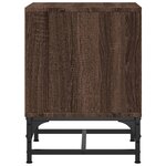 vidaXL Table de chevet avec porte en verre chêne marron 35x37x50 cm