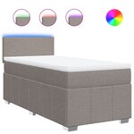 vidaXL Sommier à lattes de lit avec matelas Taupe 90x200 cm Tissu