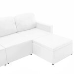 vidaXL Canapé-lit modulaire 3 places Blanc Similicuir