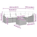 vidaXL Ensemble de Canapés avec coussin 6 Pièces Gris clair polyrotin