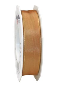 Ruban de soie acetat laitonné lyon 25-m-rouleau 25 mm ecru