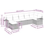 vidaXL Salon de jardin avec coussins 7 Pièces gris résine tressée
