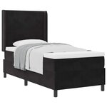 vidaXL Lit à ressorts avec matelas Noir 90 x 200 cm Velours