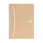 Cahier recyclé spirale oxford touareg a5 14 8 x 21 cm - petits carreaux - 180 pages - lot de 5 - kraft brun