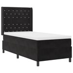 Lit avec sommier et matelas vidaXL avec LED Noir 100x200 cm Velours