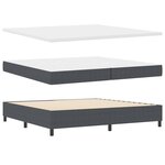 vidaXL Lit box spring avec matelas gris foncé  200 x 200 cm  en tissu à côtes.