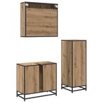 vidaXL Ensemble de mobilier de salle de bain 3 Pièces chêne artisanal
