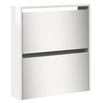 vidaXL Armoire chaussures miroir 5niveaux blanc brillant 63x17x169 5cm