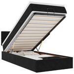 vidaXL Lit ottoman avec matelas et LED noir 80x200cm velours