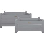 Bacs à fleurs rectangulaires (lot de 2) gris