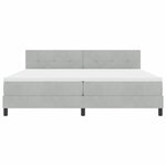 vidaXL Lit à ressorts avec matelas Gris clair 200 x 200 cm Velours
