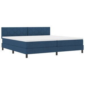 vidaXL Lit à ressorts avec matelas avec LED Bleu 200 x 200 cm tissu