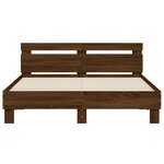 vidaXL Cadre de lit avec tête de lit chêne marron 140x190 cm
