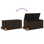 vidaXL Boîte de rangement de jardin et roues marron 283L poly rotin