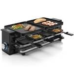 Princess gril à raclette piano 8 1200 w noir