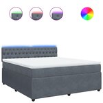 vidaXL Sommier à lattes de lit et matelas Gris foncé 180x200cm Velours