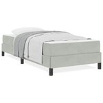 vidaXL Lit boxspring avec matelas Gris clair 90 x 190 cm Velours